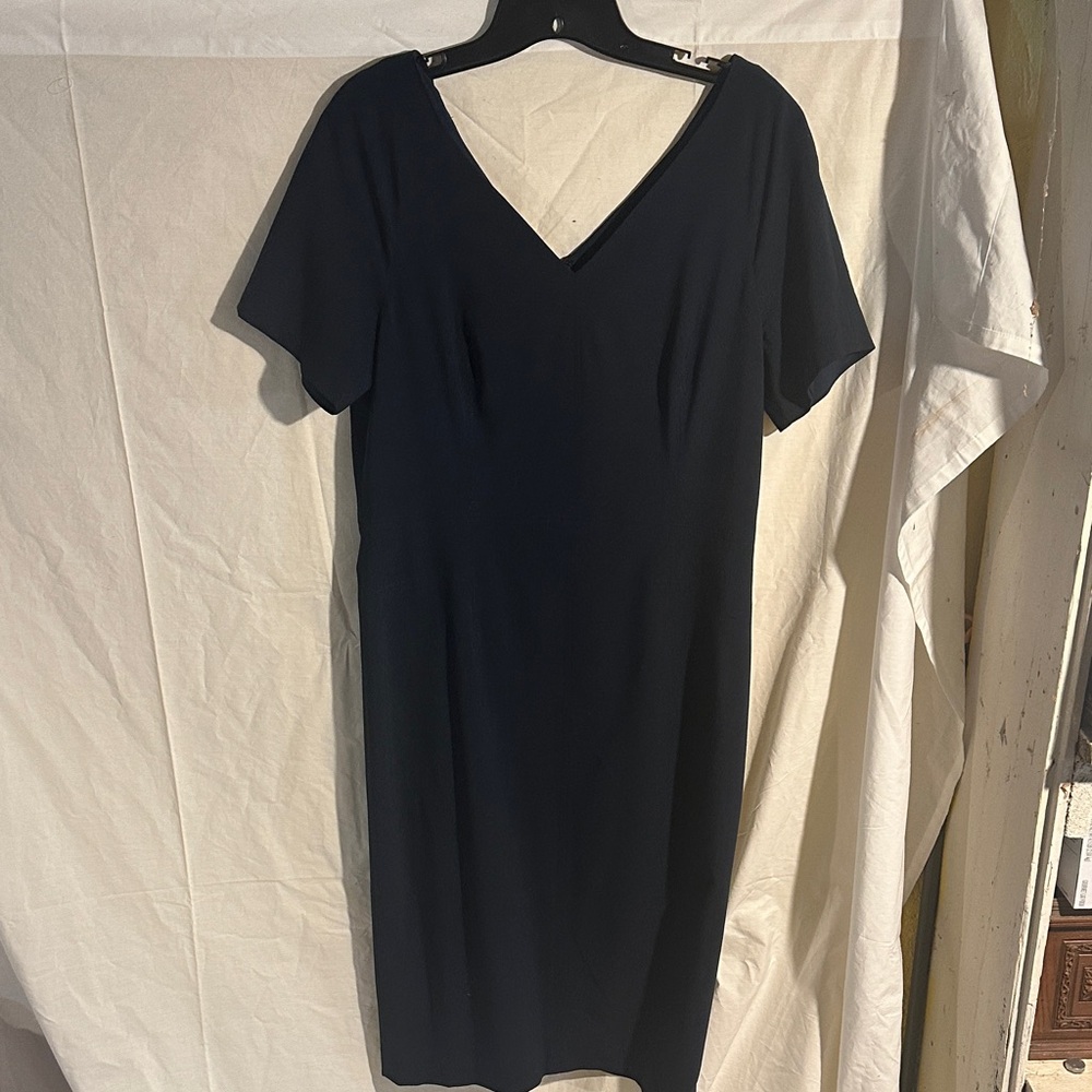 Banana Republic Navy Blue Wool Midi Dress